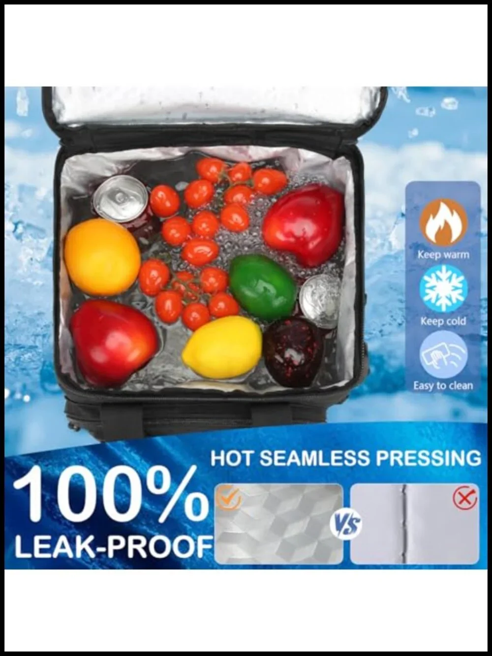 Insulated Cooler Backpack 50 Cans Waterproof Lunch Bag Leak Proof Men Women
